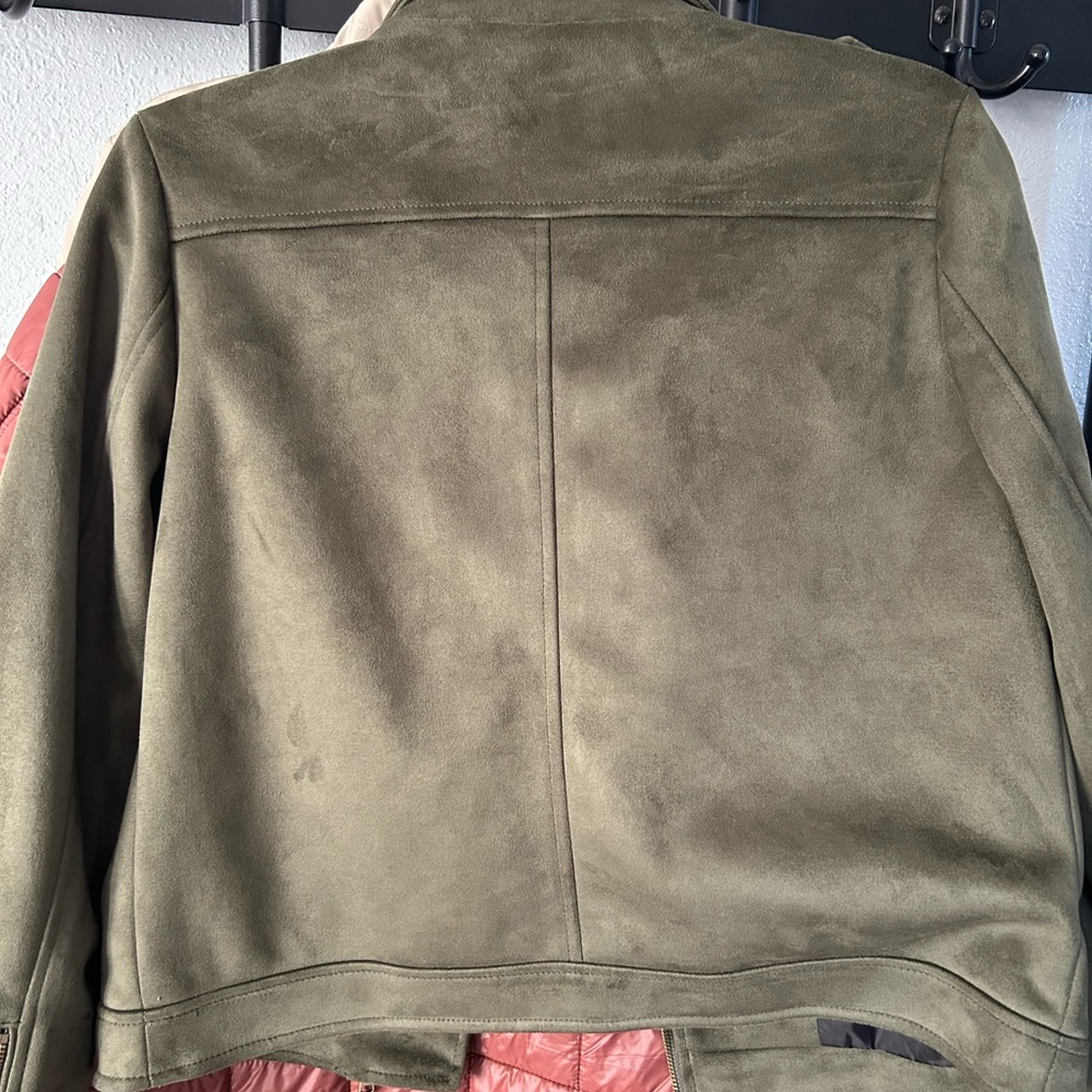 Dark Green Vegan Suede Jacket XS - Picture 3 of 15